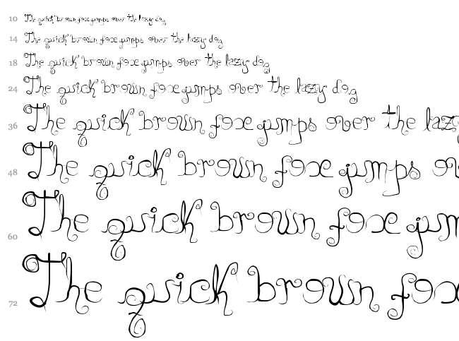 Dirty Lady font waterfall